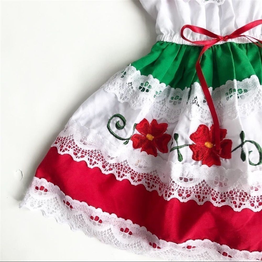 Handmade Mexican style dress fits 12-18 months - Picture 2 of 4